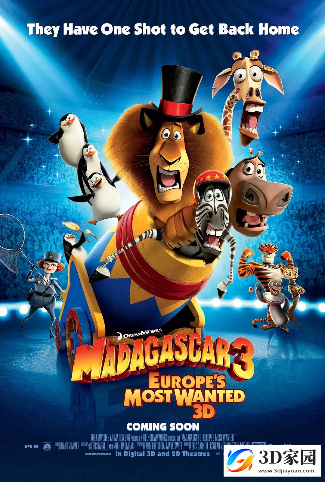 3D动画电影:《马达加斯加3》左右3D格式.Madagascar 3 蓝光1080P出屏3D.网盘下载-3D家园