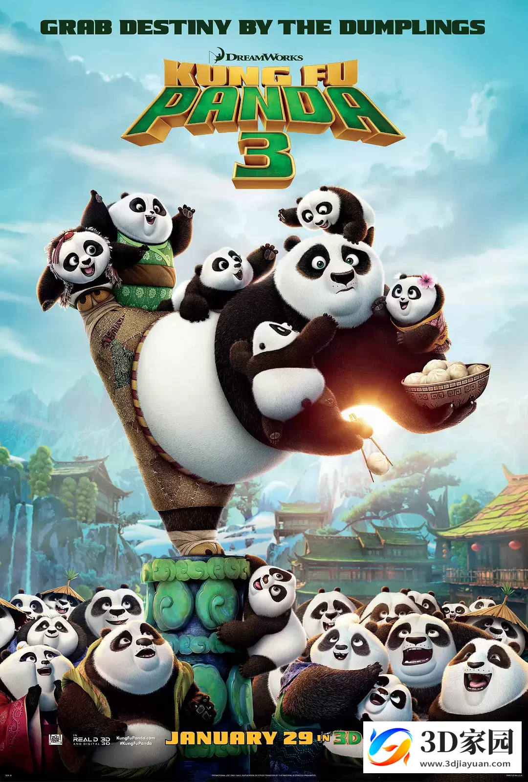 3D动画《功夫熊猫3》左右格式3D版电影 国语 网盘迅雷BT下载-3D家园