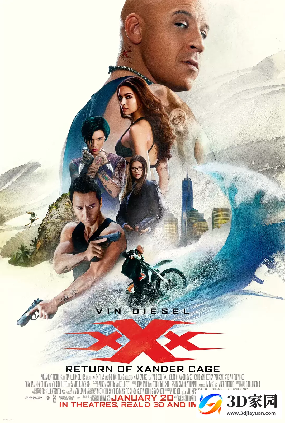 3D电影《极限特工3:终极回归》左右分屏格式 高清3D电影网盘 下载-3D家园
